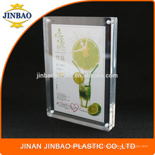 Jinbao usine Clair Dépliant Ad Holder Cadre Photo 5X7 Acrylique Signe Holder